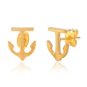 Anchor of Love - 18k Gold Plated Silver Earrings